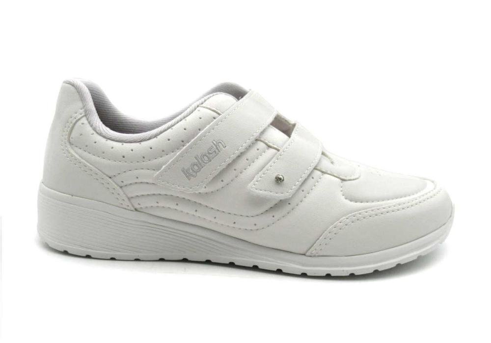 Sapatênis Kolosh Feminino Anabela C2282A Velcros Branco 2