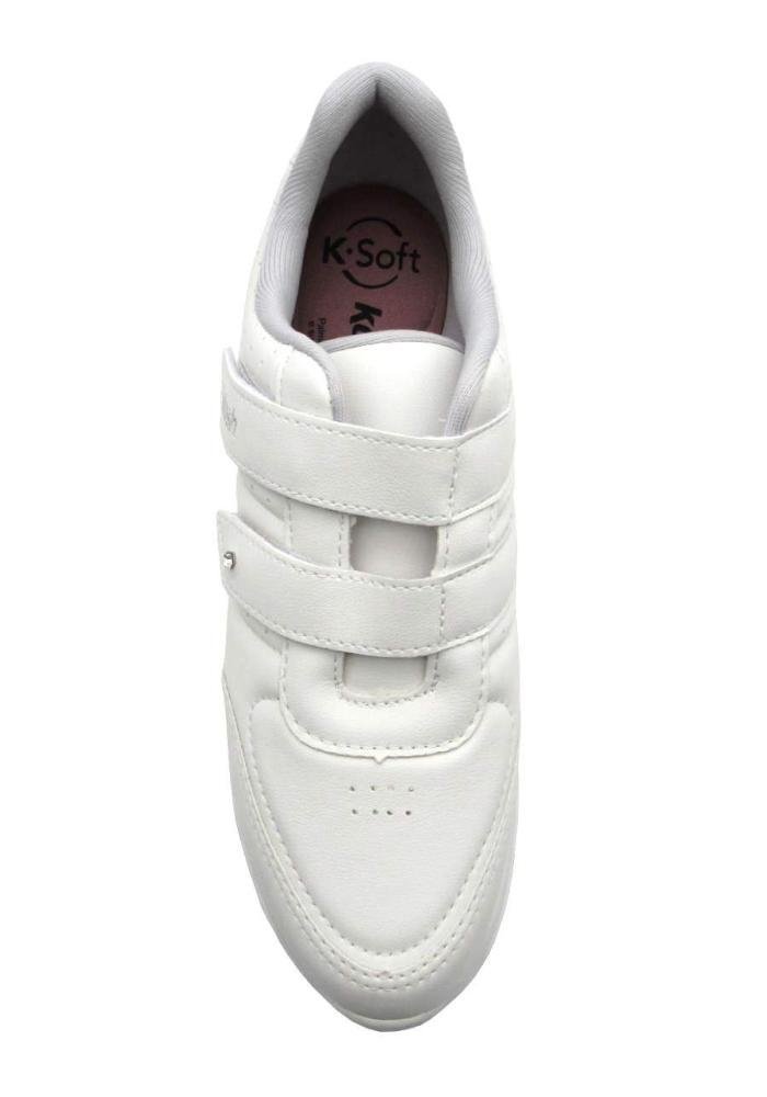 Sapatênis Kolosh Feminino Anabela C2282A Velcros Branco 4