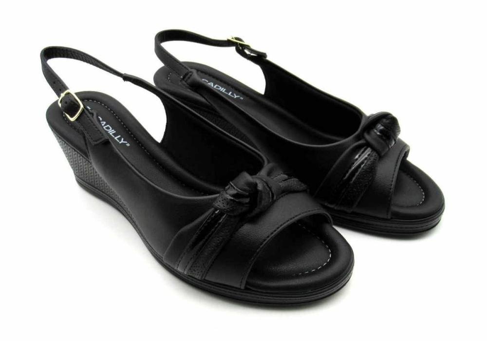 Sandália Piccadilly Feminina Anabela 408230 Preto Preto 2