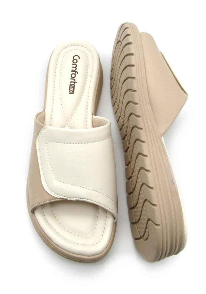 Tamanco Comfortflex Feminino Slide Flatform 2451401 Bege 4