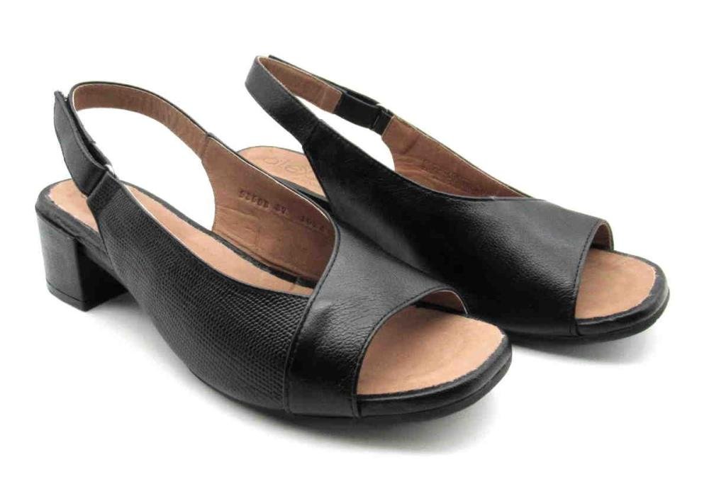 Sandália Feminina Opananken Alexxa Salto Bloco 93603 Couro Preto 2