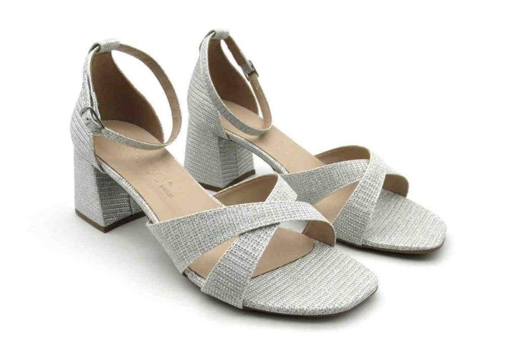 Sandália Festa Feminina Keenzo 6503 Glitter  Prata 2