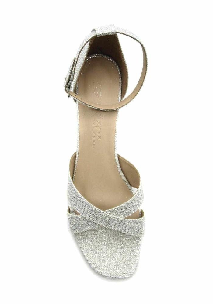 Sandália Festa Feminina Keenzo 6503 Glitter  Prata 3