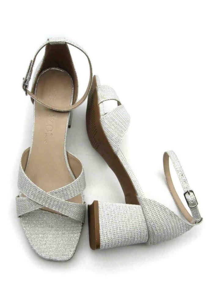 Sandália Festa Feminina Keenzo 6503 Glitter  Prata 4