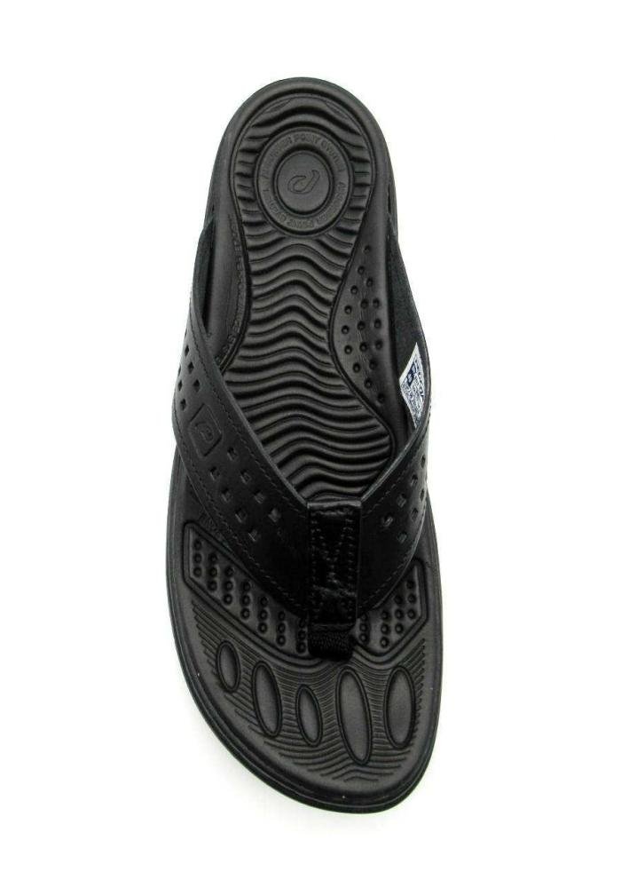 Chinelo de Dedo Masculino Pegada Couro 134202 Preto Preto 3