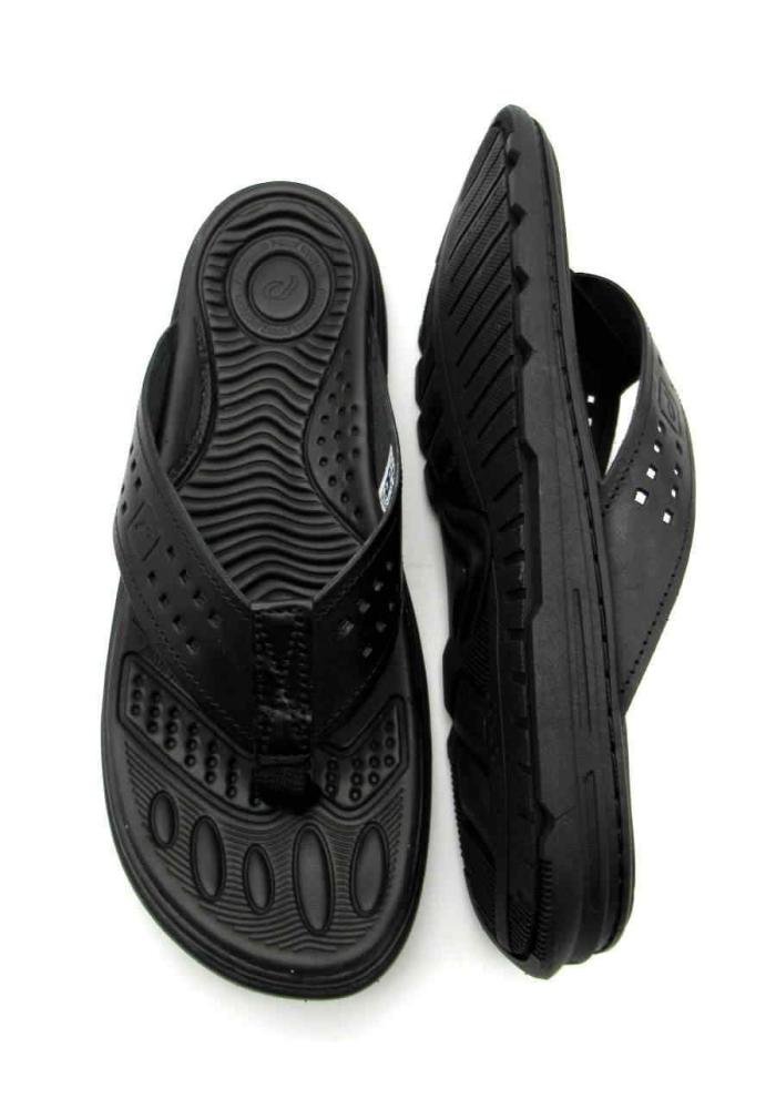 Chinelo de Dedo Masculino Pegada Couro 134202 Preto Preto 4