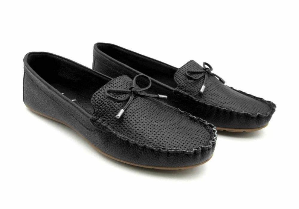Sapato Mocassim Feminino de Couro Muriel 1390-10 Preto Preto 2
