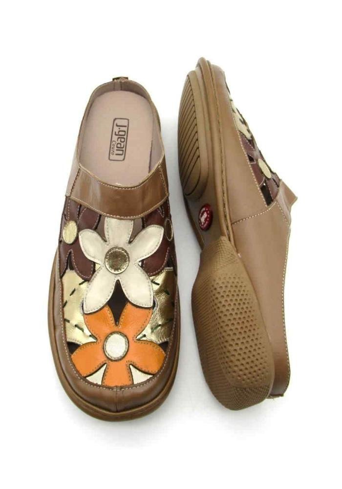 Mule Jgean Feminina De Couro GC0002 Bege 4