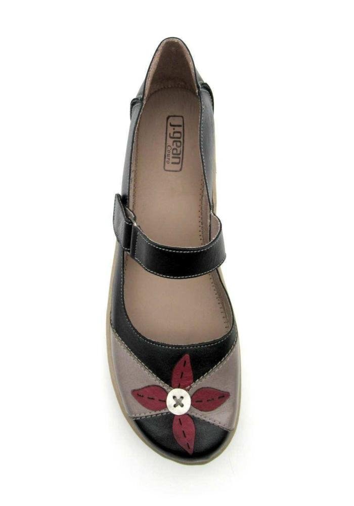 Sapatilha Feminina Jgean De Couro GG0009 Preto 3