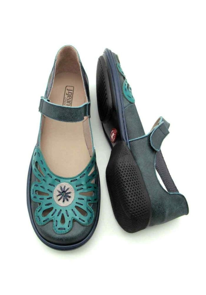 Sapatilha Feminina Jgean De Couro GC0001 Verde Verde 4