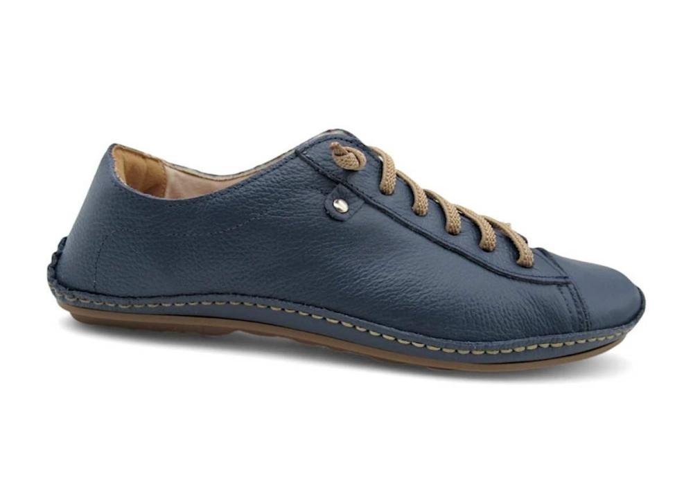 Sapatênis Feminino Adhere de Couro 103-0006 Azul Escuro 1