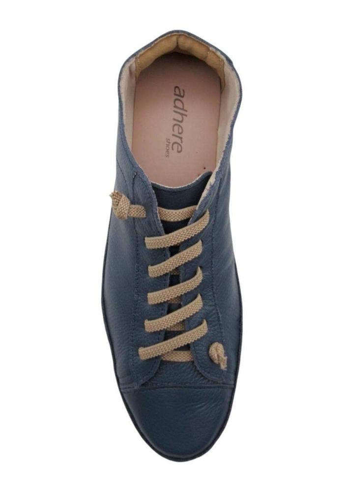 Sapatênis Feminino Adhere de Couro 103-0006 Azul Escuro 3