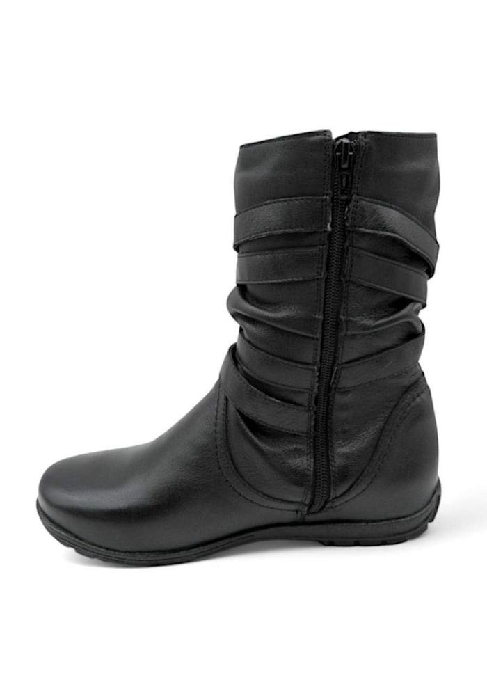 Bota Feminina Cano Médio Chamonix Couro 37684 Preta Preto 3