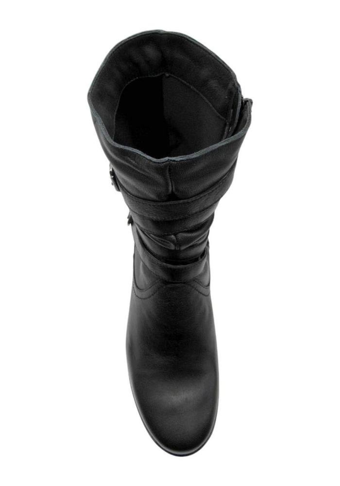 Bota Feminina Cano Médio Chamonix Couro 37684 Preta Preto 4