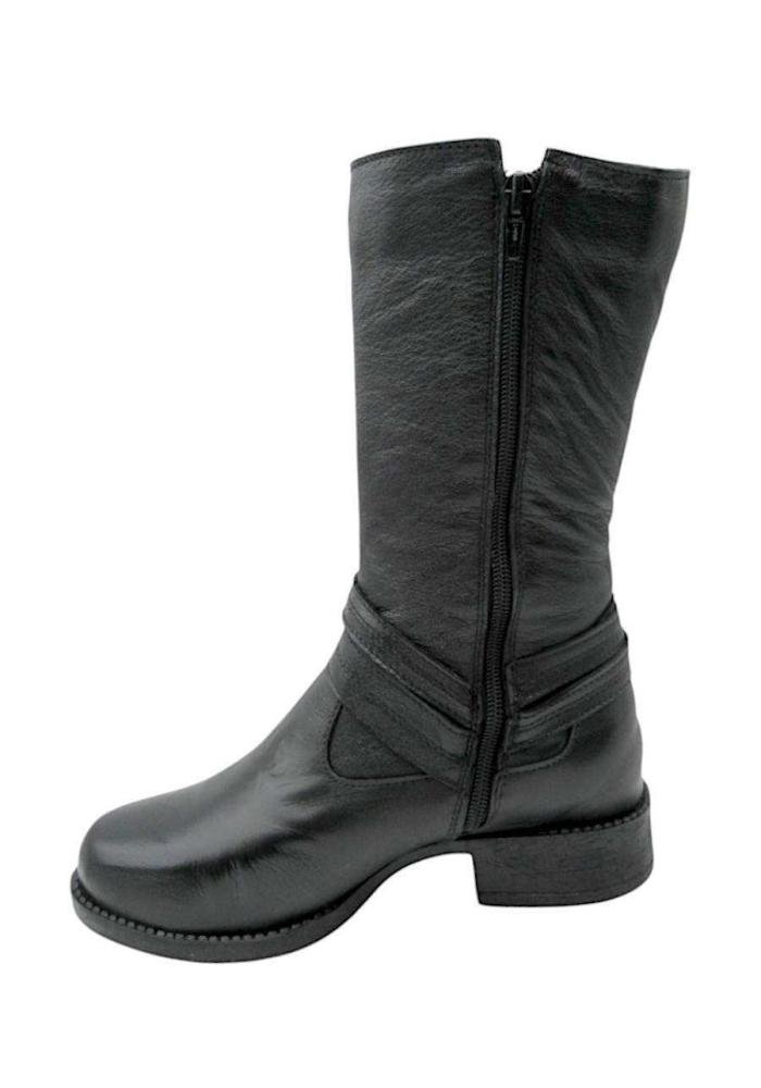 Bota Feminina Cano Médio Chamonix Couro 454528 Preta Preto 3