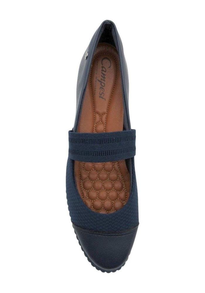 Sapato Feminino Campesí Conforto CP724 Marinho Azul Escuro