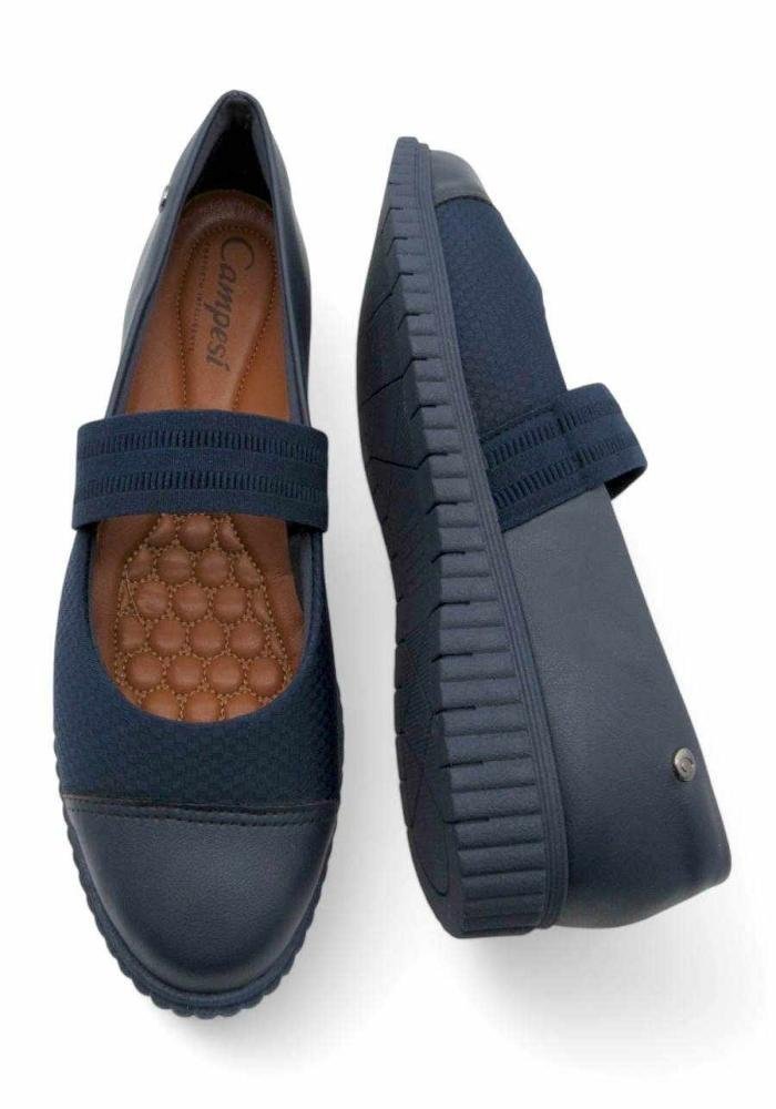 Sapato Feminino Campesí Conforto CP724 Marinho Azul Escuro
