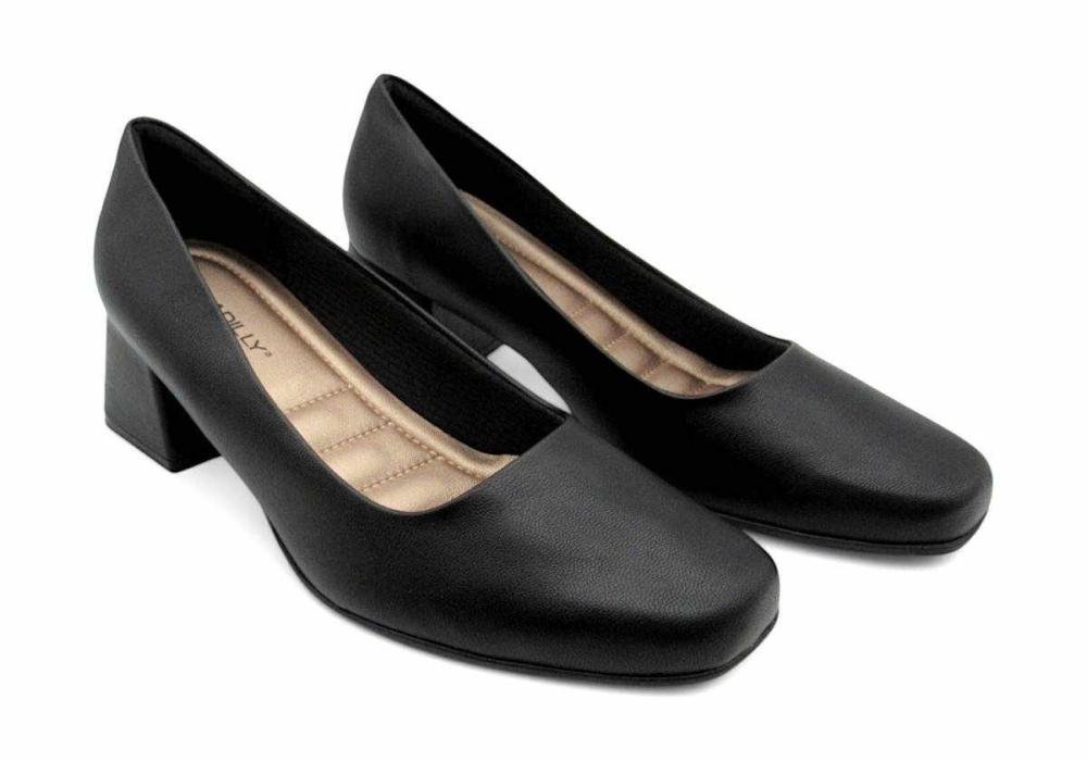 Sapato Scarpin Piccadilly Feminino Social 748034 Maxi Preto 3