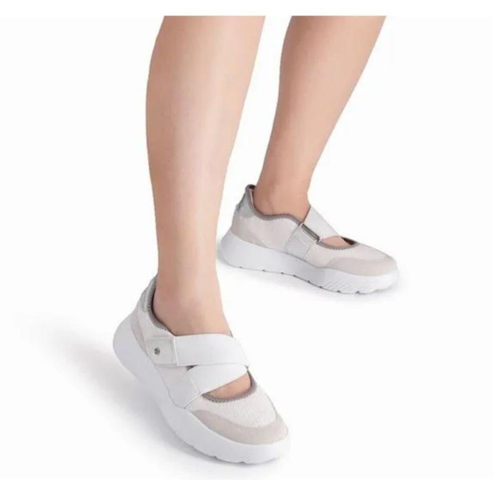 Sapatênis Feminino Piccadilly Fascite Plantar 949027 Branco/Prata 2