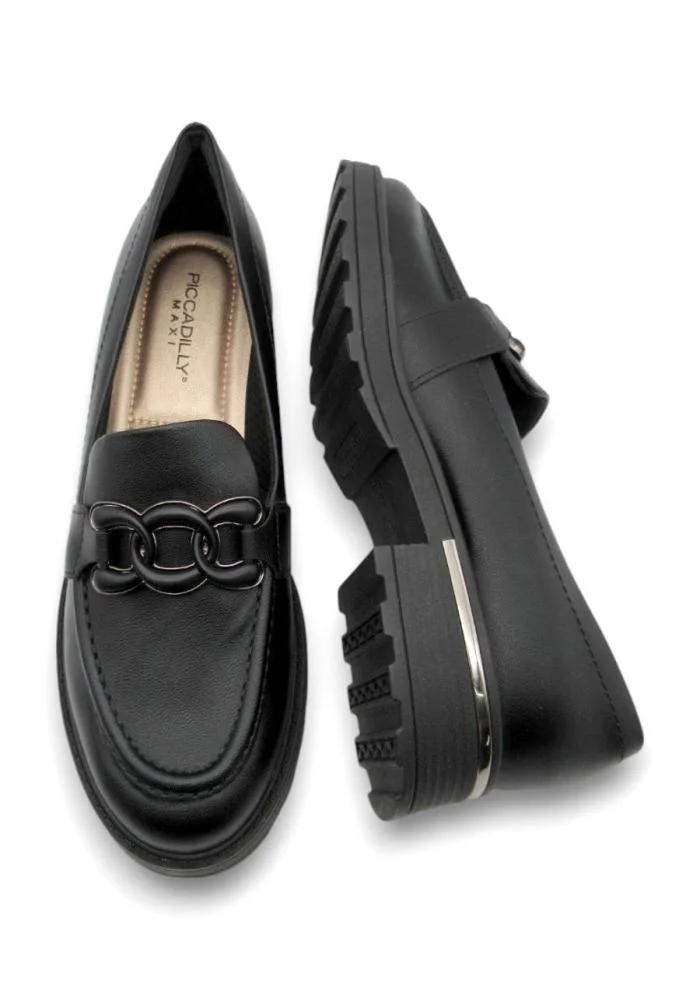 Loafer Tratorado Piccadilly Feminino 735036 Preto Preto 4