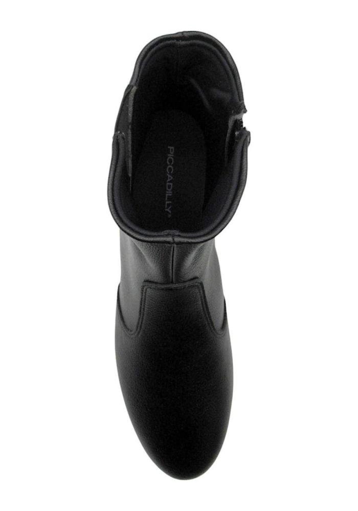 Bota Feminina Cano Curto Piccadilly Rasteira 261037 Preta Preto 3