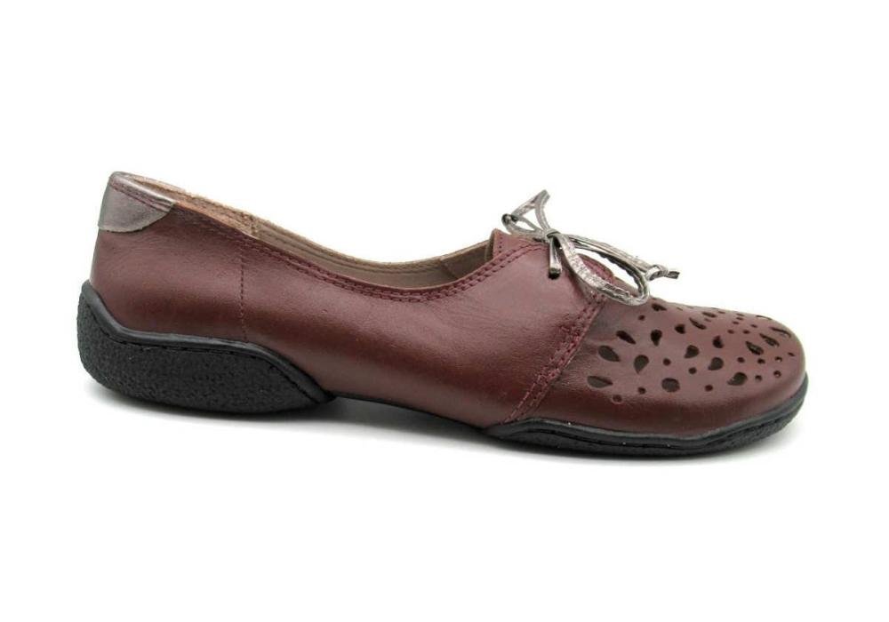 Sapato Feminino JGean Oxford de Couro CL0087 Marrom 1