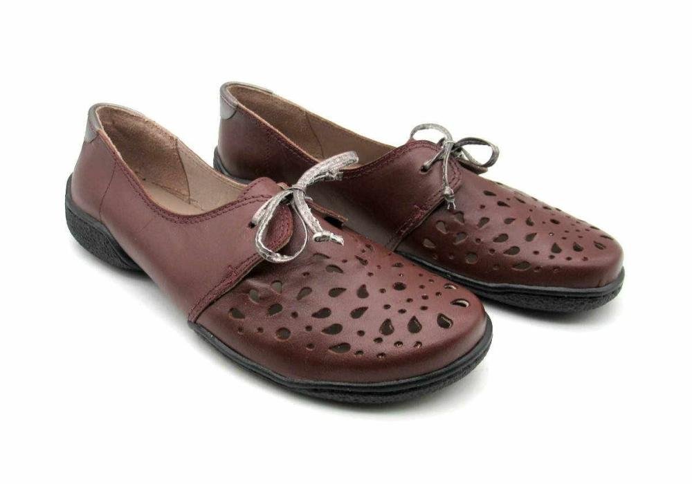 Sapato Feminino JGean Oxford de Couro CL0087 Marrom 2