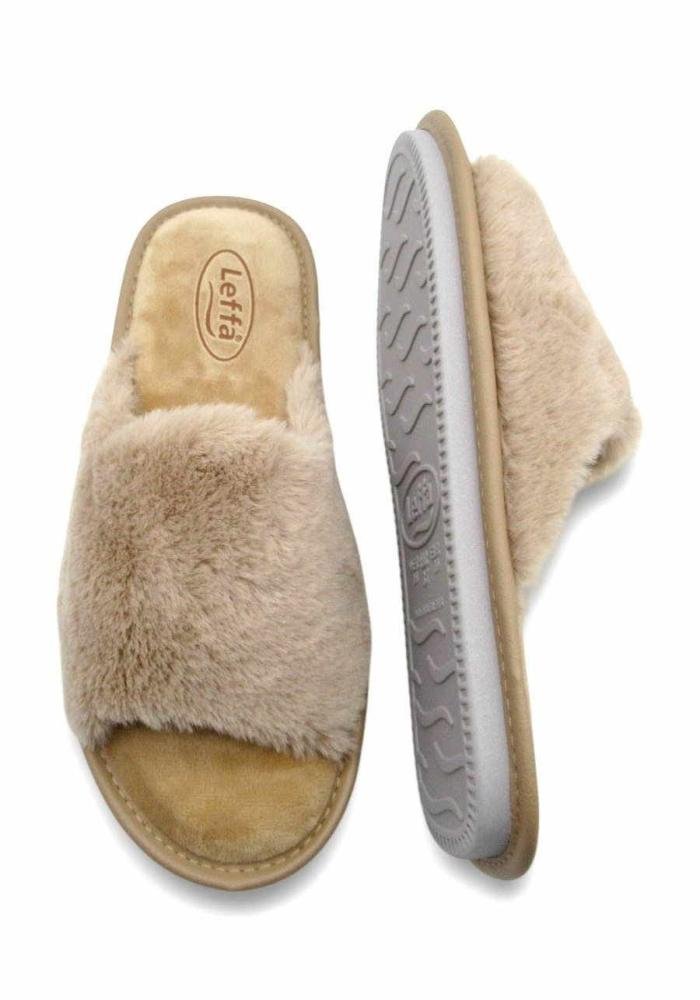 Chinelo Feminino de Quarto Leffa 866 Bege Bege 4