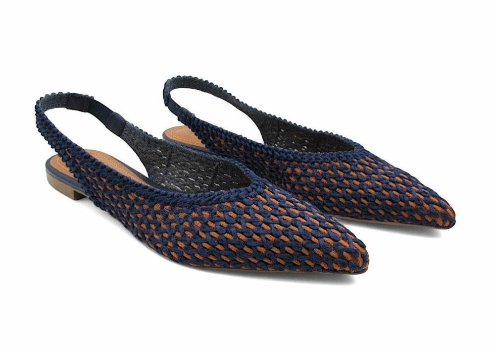 Sapatilha Feminina Valentina 373299 Crochê Azul Escuro 2