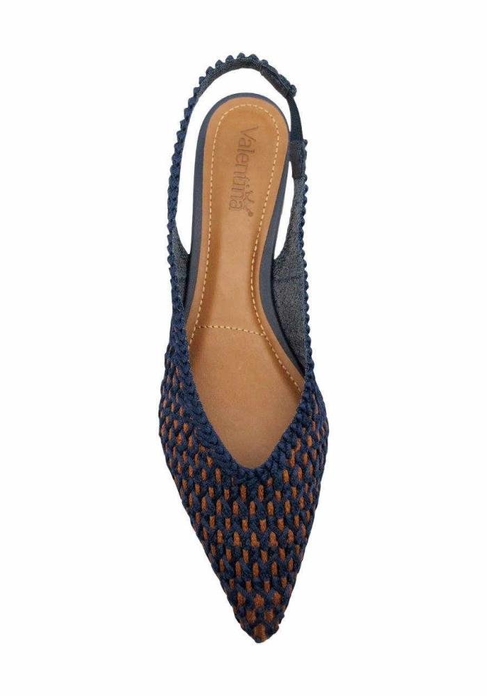 Sapatilha Feminina Valentina 373299 Crochê Azul Escuro 3