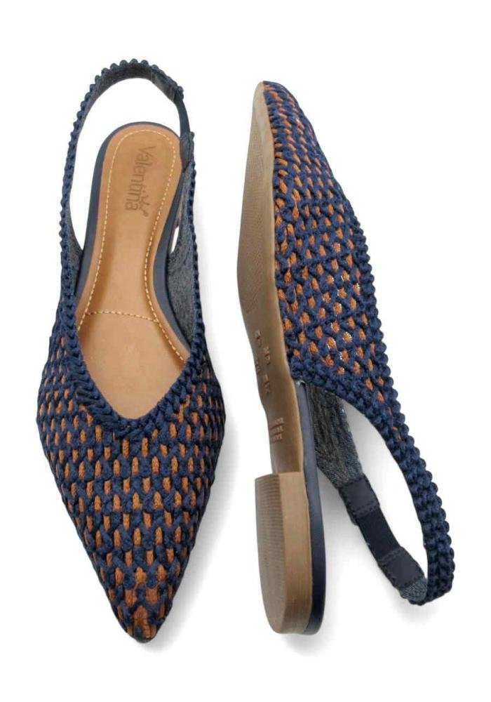 Sapatilha Feminina Valentina 373299 Crochê Azul Escuro 4