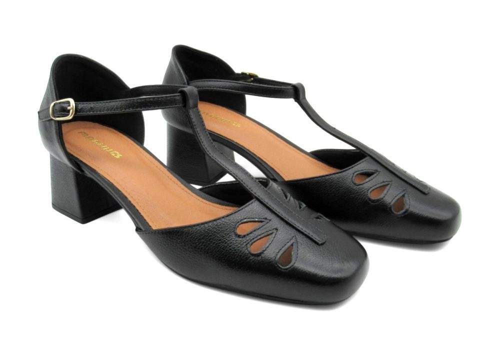 Sapato Social Feminino Marlinês 6601 Preto Preto 2