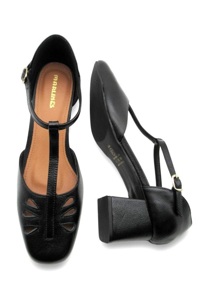 Sapato Social Feminino Marlinês 6601 Preto Preto 4