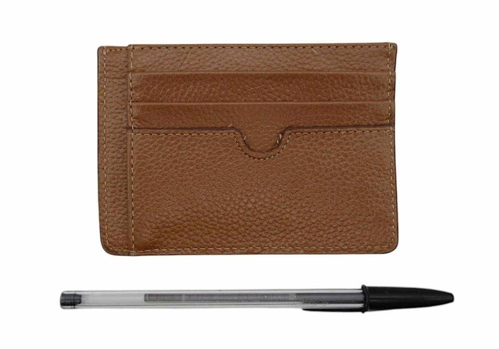 Porta Cartões com Divisórias Classe Couro PC129 Marrom 2