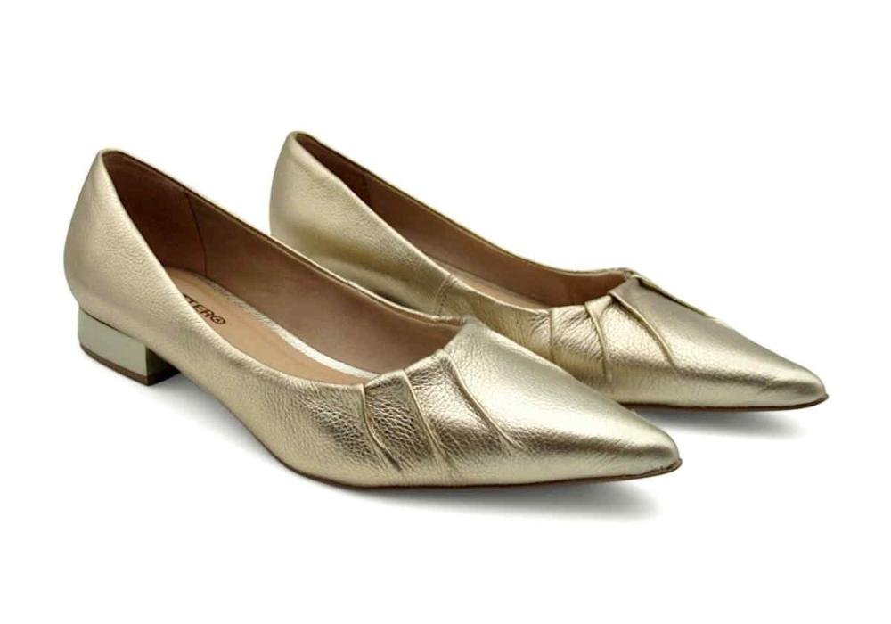 Sapato Feminino Bottero de Couro Dourado 354816 Dourado 2