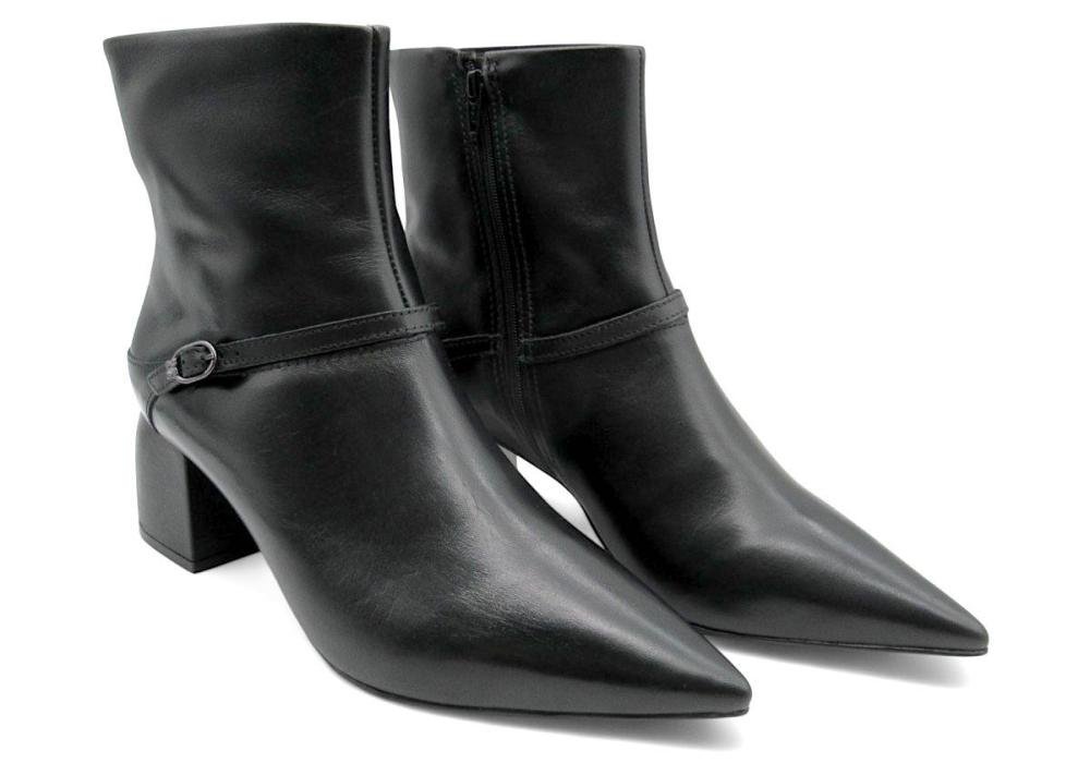 Bota Feminina Bottero Cano Curto de Couro 362105 Preto Preto 2