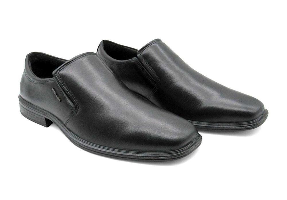 Sapato Masculino Pegada Conforto Couro 124778 Preto Preto 2