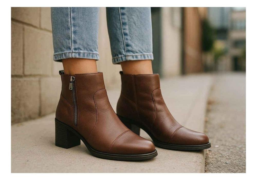 Bota Feminina Cano Curto de Couro Free Line LB1111 Marrom 2