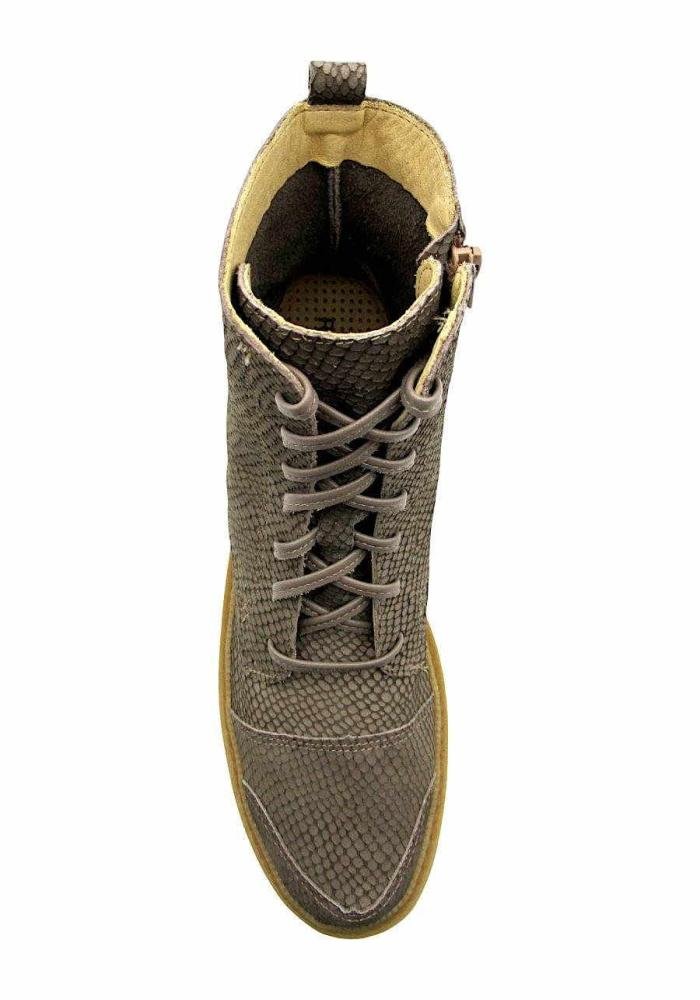 Coturno Feminino Curto de Couro Rio de Luz 4510 Estampa Cobra Bege 4