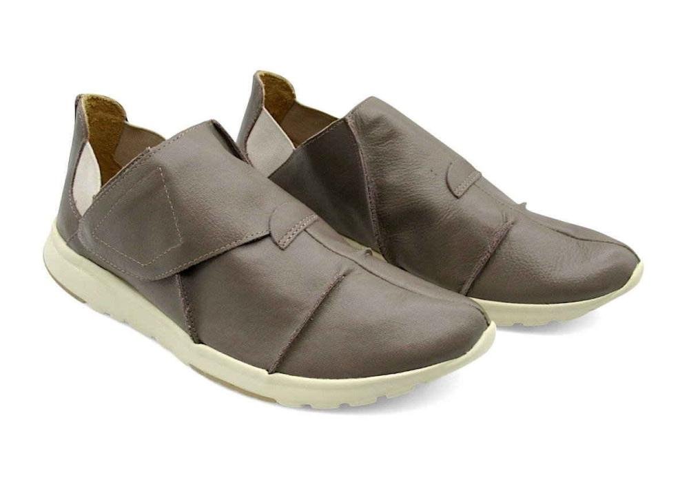 Sapatênis Casual Feminino de Couro Rio de Luz 4028 Bege 3