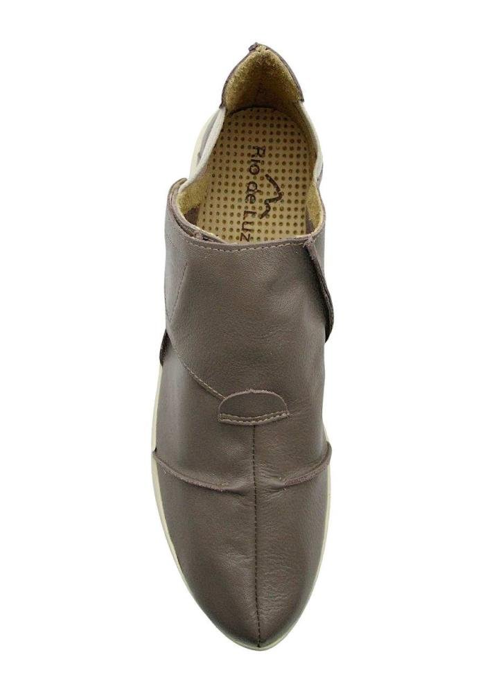 Sapatênis Casual Feminino de Couro Rio de Luz 4028 Bege 5