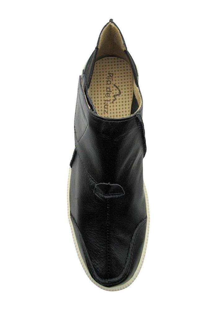 Sapatênis Feminino de Couro Rio de Luz 327 Preto Preto 3