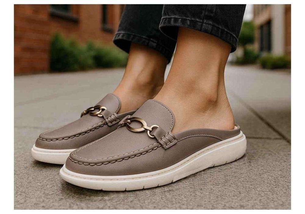 Mule Feminino de Couro Rio de Luz 316 Bege 2