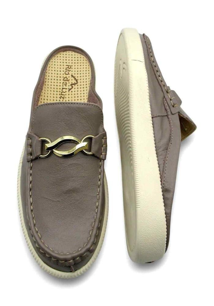 Mule Feminino de Couro Rio de Luz 316 Bege 5
