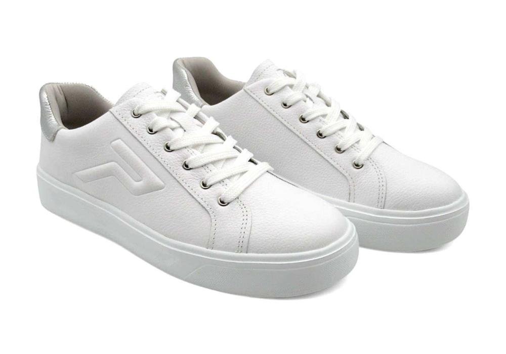 Tênis Casual Feminino de Couro Branco Pegada 211216 Branco 3