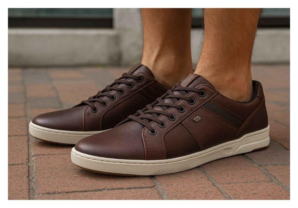 Sapatênis Masculino Pegada de Couro 110605 Amortech Marrom 2