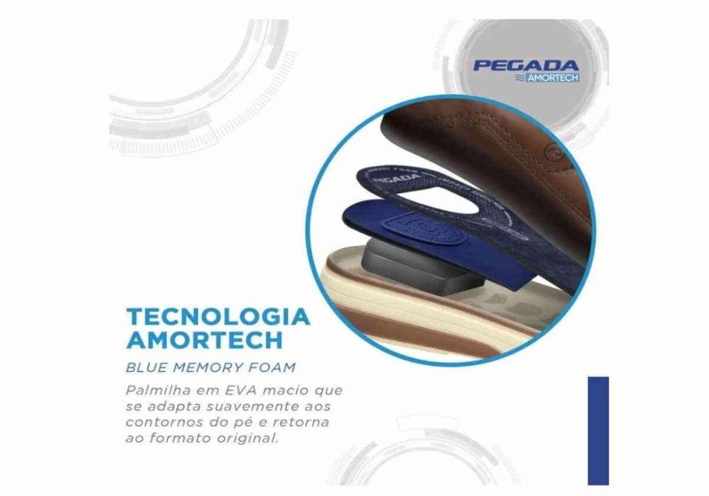 Sapatênis Masculino Pegada de Couro 110605 Amortech Marrom 6