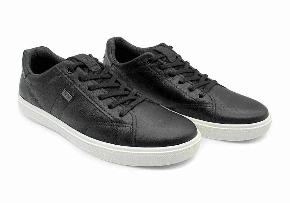 Sapatênis Masculino Pegada de Couro 111506 Preto Preto 2