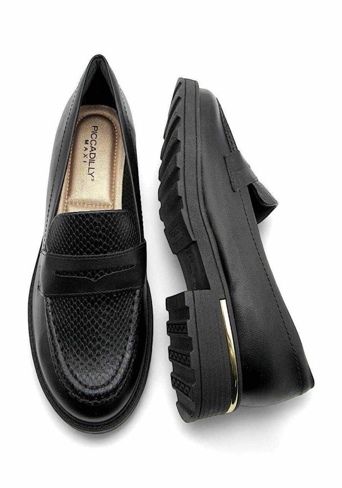 Loafer Tratorado Piccadilly Feminino 735039 Preto Preto 4
