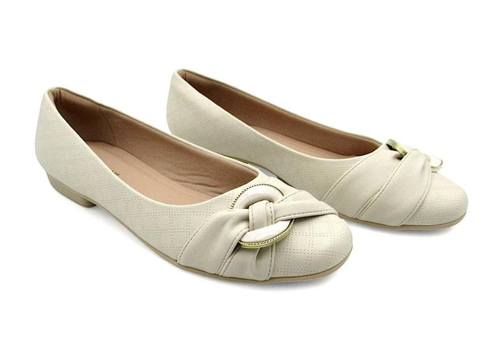 Sapatilha Feminina Piccadilly 250268 Stretch Marfim Off White 2